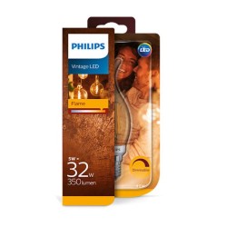 BEC LED Philips, soclu E14, putere 5W, forma flacara, lumina alb calda, alimentare 220 - 240 V, "000008718696814130" (timbru ver