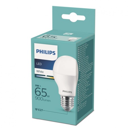 BEC LED Philips, soclu E27, putere 9W, forma clasic, lumina alb calda, alimentare 220 - 240 V, "000008718699630584" (timbru verd