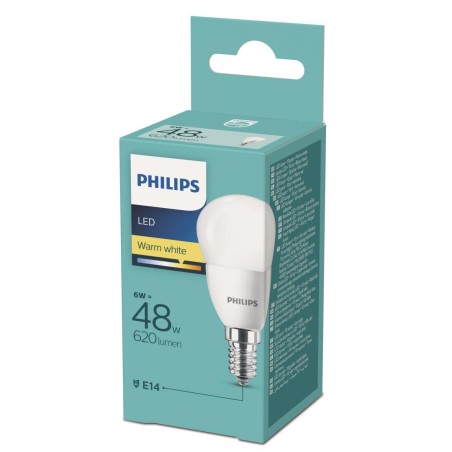 BEC LED Philips, soclu E14, putere 6W, forma clasic, lumina alb calda, alimentare 220 - 240 V, "000008718699632472" (timbru verd