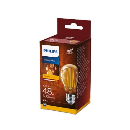 BEC LED Philips, soclu E27, putere 5.5W, forma clasic, lumina alb calda, alimentare 220 - 240 V, "000008718699673567" (timbru ve