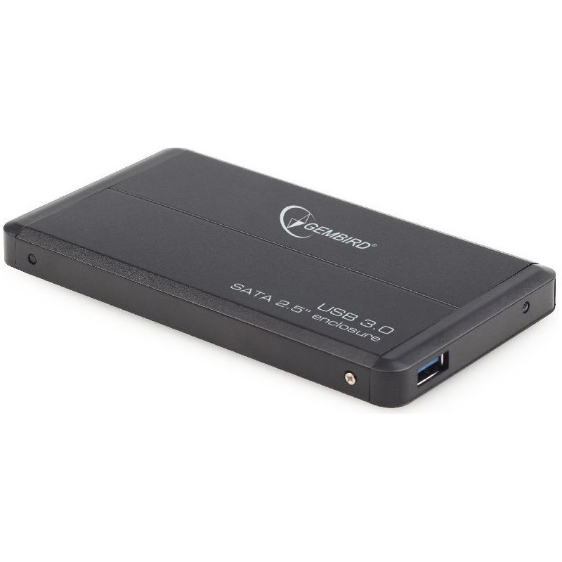 RACK extern GEMBIRD, pt HDD/SSD, 2.5 inch, S-ATA, interfata PC USB 3.0, aluminiu, negru, "EE2-U3S-2" (timbru verde 0.8 lei)