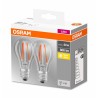 SET 2 becuri LED Osram, soclu E27, putere 7W, forma clasic, lumina alb calda, alimentare 220 - 240 V, "000004052899972018" (timb