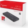 RACK extern GEMBIRD, pt HDD/SSD, 2.5 inch, S-ATA, interfata PC USB 3.0, aluminiu, negru, "EE2-U3S-2" (timbru verde 0.8 lei)