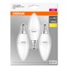 SET 3 becuri LED Osram, soclu E14, putere 5W, forma lumanare, lumina alb calda, alimentare 220 - 240 V, "000004052899972490" (ti