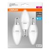 SET 3 becuri LED Osram, soclu E14, putere 5W, forma lumanare, lumina alb, alimentare 220 - 240 V, "000004052899972674" (timbru v