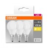 SET 3 becuri LED Osram, soclu E14, putere 5.7W, forma clasic, lumina alb calda, alimentare 220 - 240 V, "000004058075090507" (ti