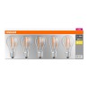 SET 5 becuri LED Osram, soclu E27, putere 7W, forma clasic, lumina alb calda, alimentare 220 - 240 V, "000004058075090569" (timb