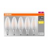 SET 5 becuri LED Osram, soclu E14, putere 4W, forma lumanare, lumina alb calda, alimentare 220 - 240 V, "000004058075090682" (ti
