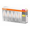 SET 5 becuri LED Osram, soclu E14, putere 4W, forma lumanare, lumina alb calda, alimentare 220 - 240 V, "000004058075090682" (ti