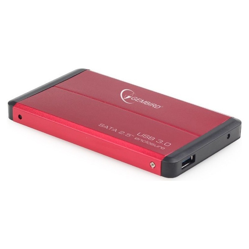 RACK extern GEMBIRD, pt HDD/SSD, 2.5 inch, S-ATA, interfata PC USB 3.0, aluminiu, rosu, "EE2-U3S-2-R" (timbru verde 0.8 lei)