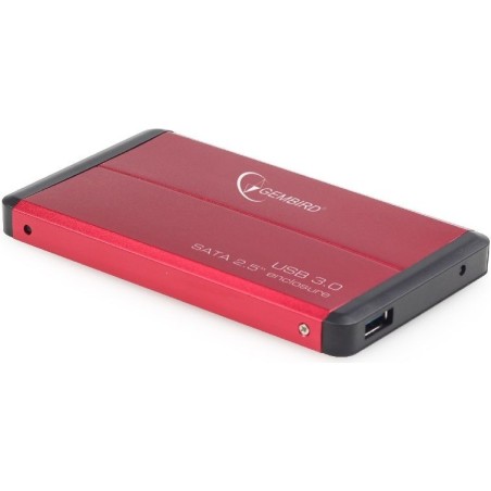 RACK extern GEMBIRD, pt HDD/SSD, 2.5 inch, S-ATA, interfata PC USB 3.0, aluminiu, rosu, "EE2-U3S-2-R" (timbru verde 0.8 lei)