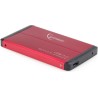RACK extern GEMBIRD, pt HDD/SSD, 2.5 inch, S-ATA, interfata PC USB 3.0, aluminiu, rosu, "EE2-U3S-2-R" (timbru verde 0.8 lei)
