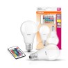 SET 2 becuri LED Osram, soclu E27, putere 9W, forma clasic, lumina multicolora, alimentare 220 - 240 V, "000004058075091733" (ti