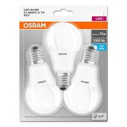 SET 3 becuri LED Osram, soclu E27, putere 10W, forma clasic, lumina alb, alimentare 220 - 240 V, "000004058075127593" (timbru ve