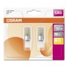 SET 2 becuri LED Osram, soclu G9, putere 2.6W, forma plat, lumina alb calda, alimentare 220 - 240 V, "000004058075812635" (timbr