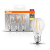 SET 3 becuri LED Osram, soclu E27, putere 7W, forma clasic, lumina alb calda, alimentare 220 - 240 V, "000004058075819290" (timb