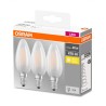 SET 3 becuri LED Osram, soclu E14, putere 4.5W, forma lumanare, lumina alb calda, alimentare 220 - 240 V, "000004058075819375" (