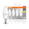 SET 4 becuri LED Osram, soclu E14, putere 5.7W, forma lumanare, lumina alb calda, alimentare 220 - 240 V, "000004058075819474" (