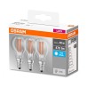 SET 3 becuri LED Osram, soclu E14, putere 4W, forma clasic, lumina alb, alimentare 220 - 240 V, "000004058075819733" (timbru ver