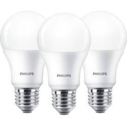 SET 3 becuri LED Philips, soclu E27, putere 9W, forma clasic, lumina alb calda, alimentare 220 - 240 V, "000008718696761267" (ti