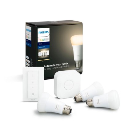 SET 3 KIT smart LED Philips, soclu E27, putere 9W, forma clasic, lumina alb calda, alimentare 220 - 240 V, "000008718696785232" 
