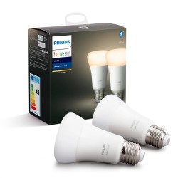 SET 2 becuri smart LED Philips, soclu E27, putere 9W, forma clasic, lumina alb calda, alimentare 220 - 240 V, "00000871869678527