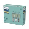 SET 3 becuri LED Philips, soclu E14, putere 4.3W, forma lumanare, lumina alb calda, alimentare 220 - 240 V, "000008718699612337"