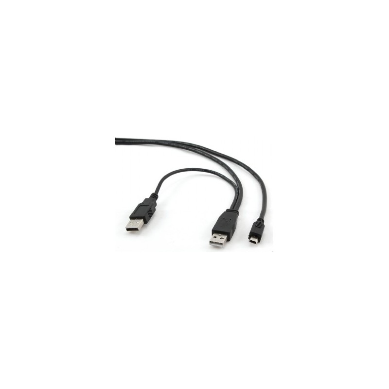 CABLU alimentare si date GEMBIRD, pt. smartphone, USB 2.0 (T) la Mini-USB 2.0 (T), 0.9m, conectori auriti, extra power socket US