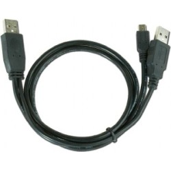 CABLU alimentare si date GEMBIRD, pt. smartphone, USB 2.0 (T) la Mini-USB 2.0 (T), 0.9m, conectori auriti, extra power socket US
