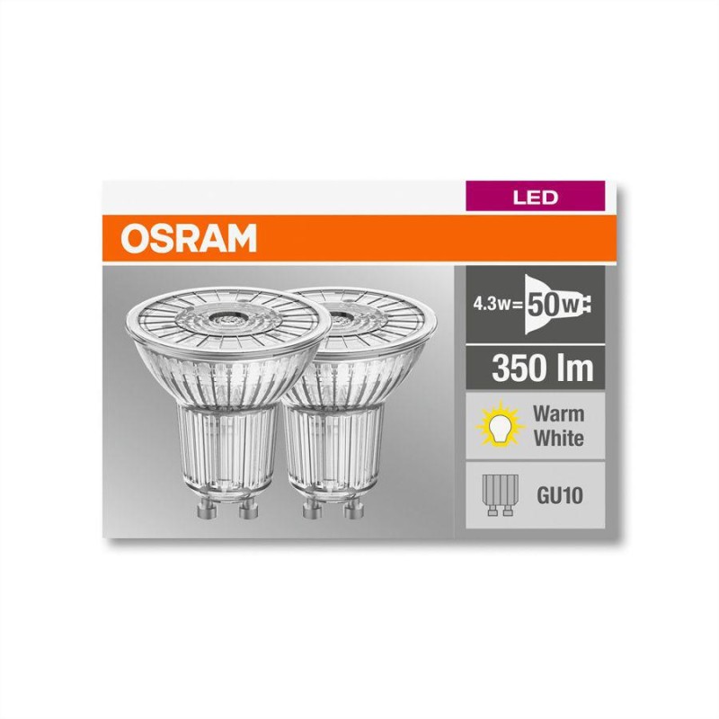 SET 2 SPOTURI incastrate LED Osram, soclu GU10, putere 4.3W, forma spot, lumina alb calda, alimentare 220 - 240 V, "000004052899