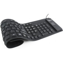 TASTATURA GEMBIRD USB, 109 taste, silicon, flexibila, water-proof, dust-proof, black, "KB-109F-B"  (timbru verde 0.8 lei)