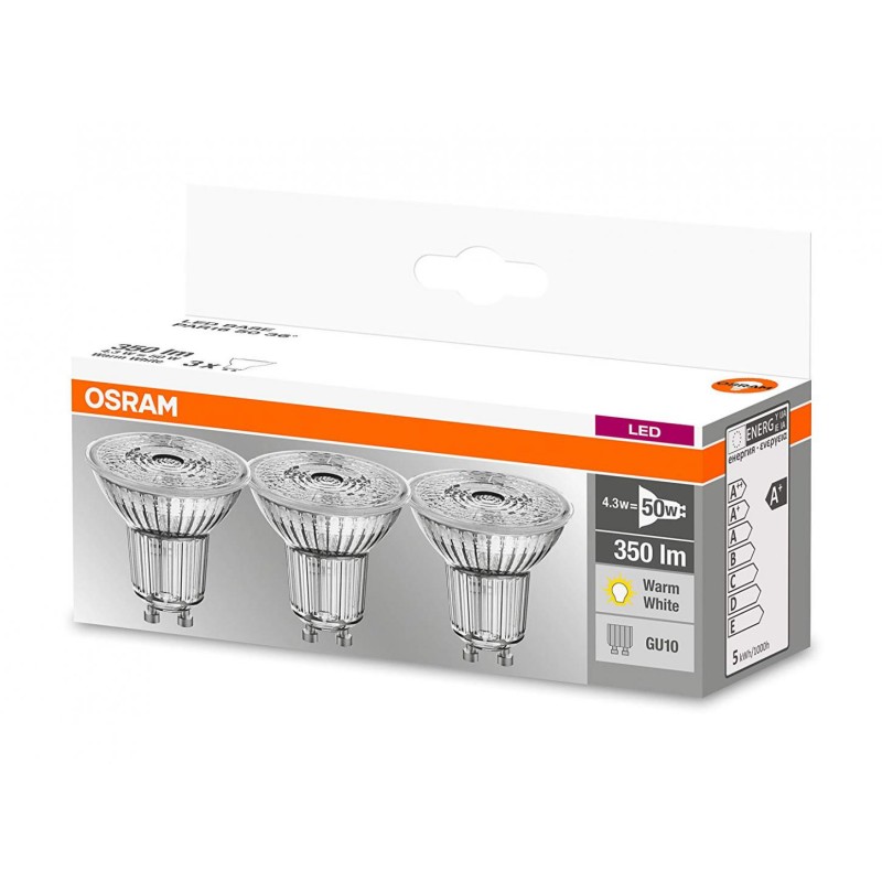 SET 3 SPOTURI incastrate LED Osram, soclu GU10, putere 4.3W, forma spot, lumina alb calda, alimentare 220 - 240 V, "000004058075