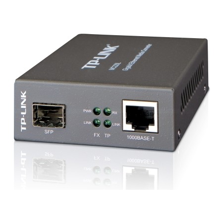 MEDIA CONVERTOR TP-LINK RJ45 1000M la slot SFP 1000M cu suport Module MiniGBIC, montabil in sasiu "MC220L"