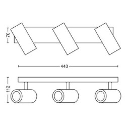 APLICA smart PHILIPS, LED, soclu GU10, putere 5.5 W x 3, tip lumina alb, 750 lumeni, alimentare 220 - 230 V, "000008718696164082