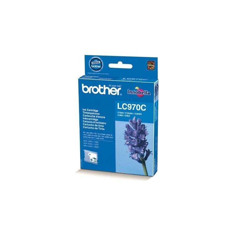 Cartus Cerneala Original Brother Cyan, LC970C, pentru DCP-135C|150C|153C|157C|235C|260C|MFC-260C, 300,, (timbru verde 0.15 lei),
