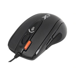 MOUSE A4tech, gaming, cu fir, USB, optic, 2000 dpi, butoane/scroll 6/1, buton selectare viteza, negru, "X-710BK" (timbru verde 0
