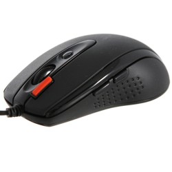 MOUSE A4tech, gaming, cu fir, USB, optic, 2000 dpi, butoane/scroll 6/1, buton selectare viteza, negru, "X-710BK" (timbru verde 0