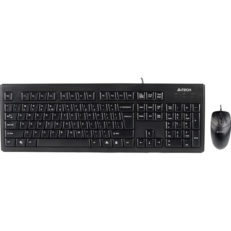 Kit TASTATURA si Mouse A4TECH, "KRS-83+OP-720", cu fir, 104 taste format standard, mouse 1000dpi, 3/1 butoane, negru, "KRS-8372-