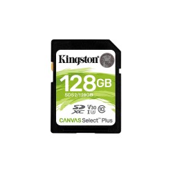 CARD SD KINGSTON, 128 GB, SDXC, clasa 10, standard UHS-I U3, "SDS2/128GB" (timbru verde 0.03 lei)