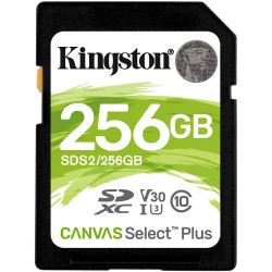 CARD SD KINGSTON, 256 GB, SDXC, clasa 10, standard UHS-I U3, "SDS2/256GB" (timbru verde 0.03 lei)