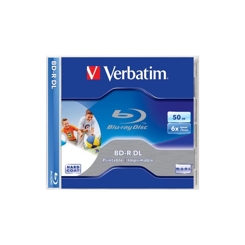 BD-R DL VERBATIM 50GB, viteza 6x, 1 buc, Jewel Case, printabil, "43735"