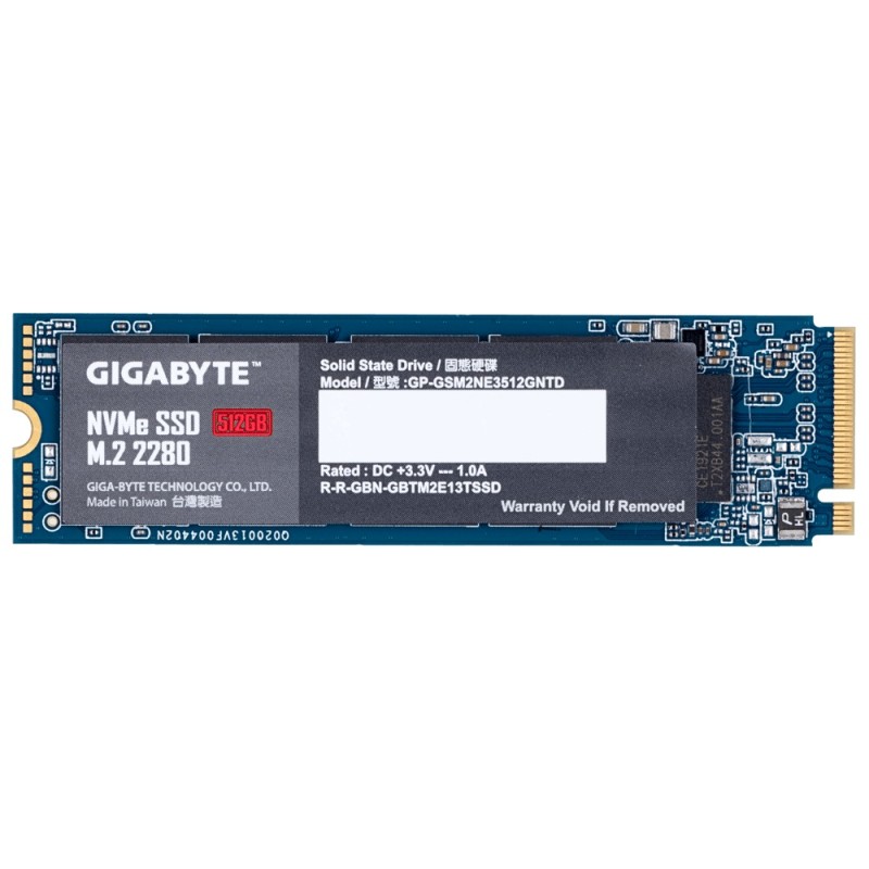 SSD GIGABYTE, 512 GB, M.2, PCIe Gen3.0 x4, 3D Nand, R/W: 1700/1550 MB/s, "GP-GSM2NE3512GNTD"