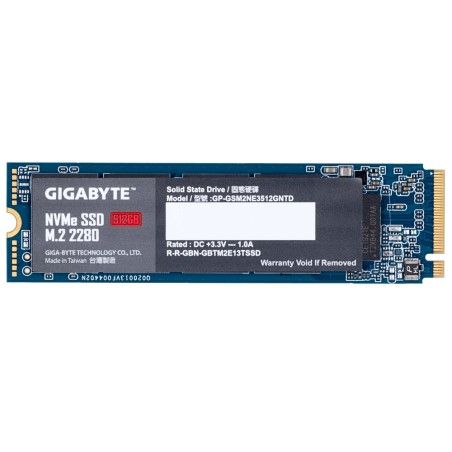SSD GIGABYTE, 512 GB, M.2, PCIe Gen3.0 x4, 3D Nand, R/W: 1700/1550 MB/s, "GP-GSM2NE3512GNTD"