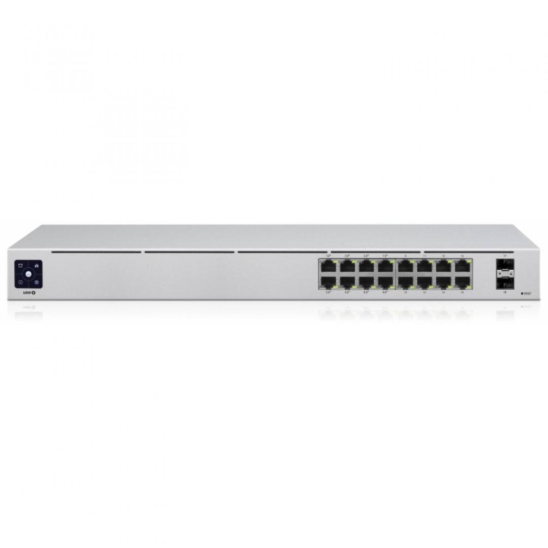 SWITCH PoE UBIQUITI, "UNIFI SWITCH 16"port Gigabit x 16, SFP SFP x 2, managed, rackabil, carcasa metalica, "USW-16-POE" (timbru 