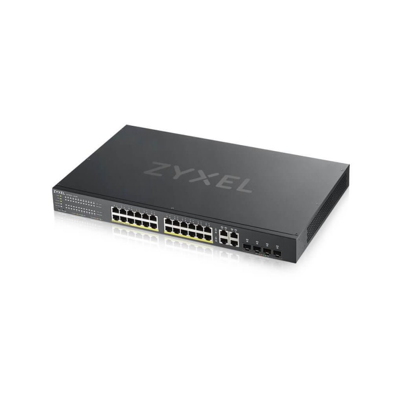 SWITCH PoE ZYXEL, "GS192024HPV2"port Gigabit x 24, managed, rackabil, carcasa metalica, "GS192024HPV2-EU010" (timbru verde 2 lei