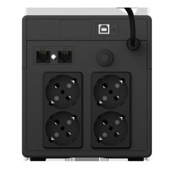 UPS NJOY, "Cadu 1000", Line Int. cu management, mini tower, 1000VA/600W, AVR, Schuko x 2, 2 x baterie GP07122F, display LCD, bac