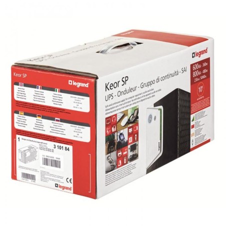 UPS LEGRAND, "KEOR SP", Line Int. cu management, mini tower, 1000VA/600W, AVR, IEC x 2/ Schuko x 2, back-up 1 - 10 min., "000000