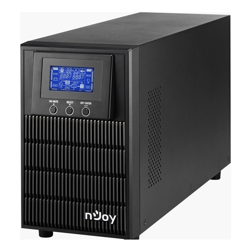 UPS NJOY, "ATEN PRO 1000", Online cu sinusoida pura, tower, 1000VA/900W, AVR, Schuko x 3, 2 x baterie 12V/9Ah, display LCD, back