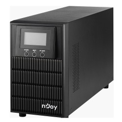 UPS NJOY, "ATEN PRO 1000", Online cu sinusoida pura, tower, 1000VA/900W, AVR, Schuko x 3, 2 x baterie 12V/9Ah, display LCD, back