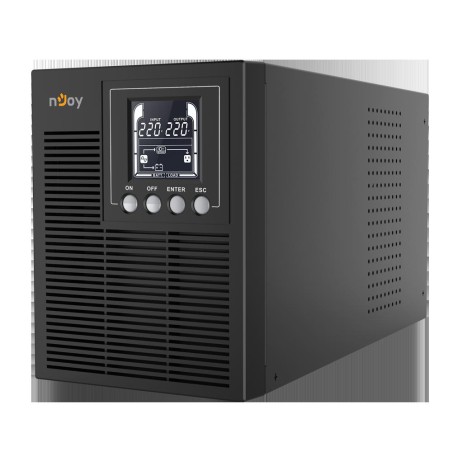 UPS NJOY, "ECHO PRO 1000", Online cu sinusoida pura, mini tower, 1000VA/800W, AVR, Schuko x 3, 2 x baterie GP07122L, LED, back-u